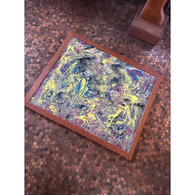 Abstract 1950s Rolph Scarlett Oil on Board Painting For Sale - Image 3 of 7