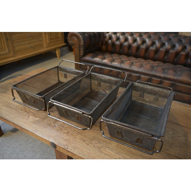 Industrial Mesh Boxes, 1960s, Set of 3 For Sale - Image 6 of 15