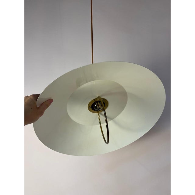 Gold Hanging Lamp in Brass, Belgium For Sale - Image 8 of 11