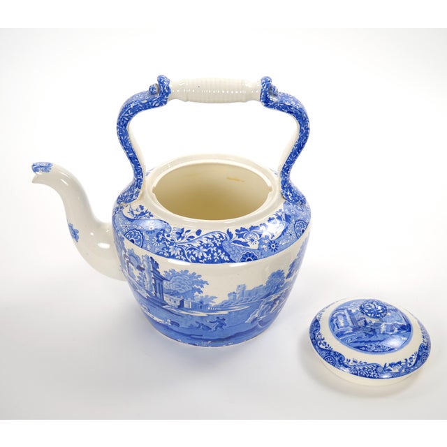 Italian Oversized Italian Blue and White Porcelain Tea or Coffee Pot For Sale - Image 3 of 14