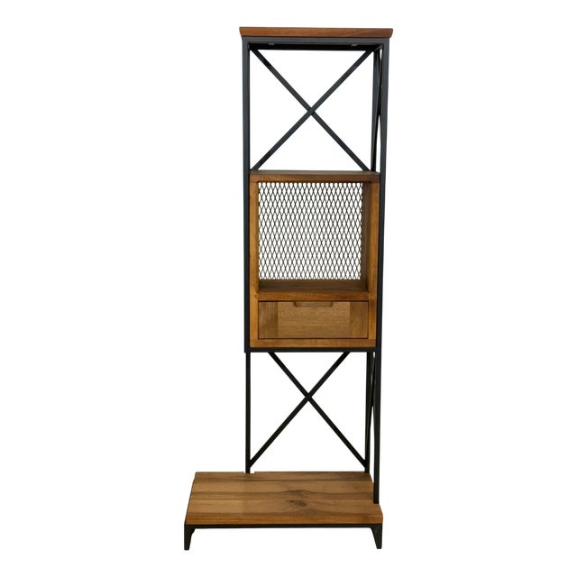 Industrial Design Bookshelf in Walnut For Sale