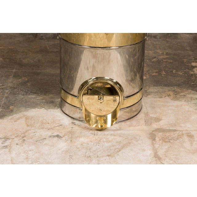 French Turn of the Century Steel and Brass Coffee Bean Dispenser, circa 1900 For Sale - Image 12 of 12