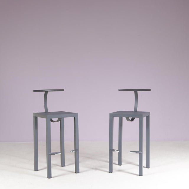 A distinctive piece from the 1980s, the Sarapis bar stool was designed by Philippe Starck for Driade, Italy. with its...