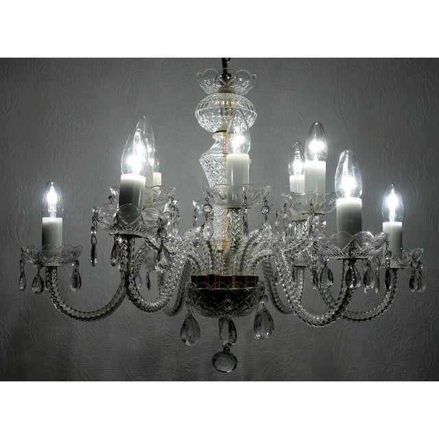 Bohemian Glass Crystal 12-Light Chandelier from Royal Dux, 1970s For Sale - Image 6 of 11