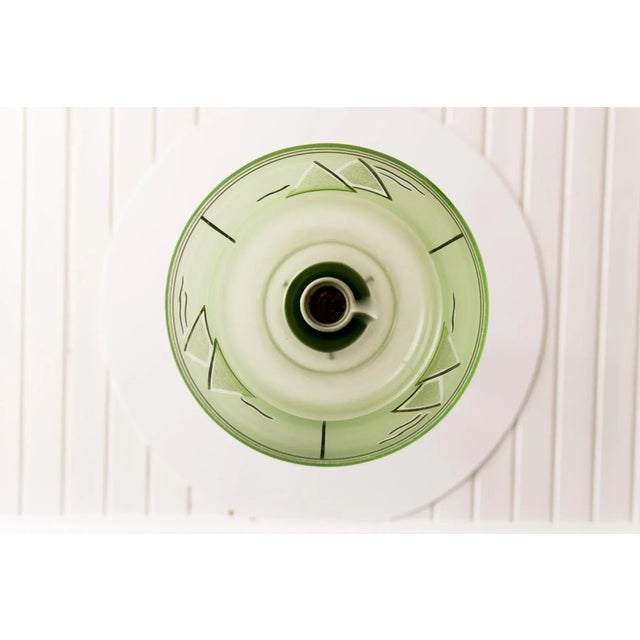 Art Deco French Green Glass Ceiling Lamp, 1930s For Sale - Image 14 of 18