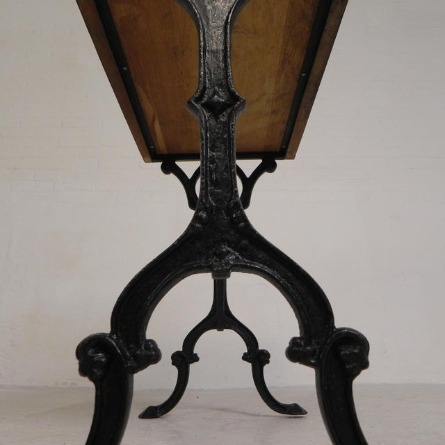 Bistro Table with Oak Top on a Cast Iron Frame, 1930s For Sale - Image 18 of 18