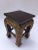 South East Asian brown lacquered wood gilded temple square low table stand. Burmese, Myanmar stand with curved legs...