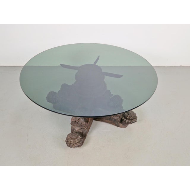 Anglo-Indian Hand-Carved Hardwood and Glass Coffee Table, 1890s For Sale - Image 18 of 18