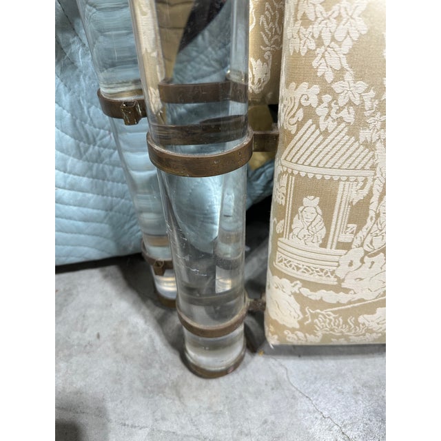 1980s 1980s Brass and Lucite by Marcello Mioni Headboard and Footboard For Sale - Image 5 of 14