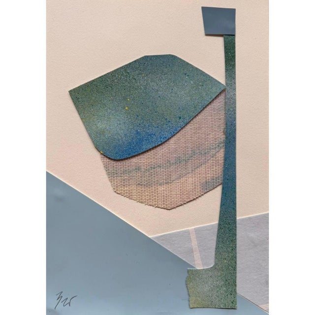 Blue "Im Blue 2" Original Mixed-Media Collage on Paper by Zac Woodiel For Sale - Image 8 of 11