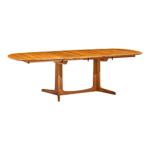 Gudme Møbelfabrik Mid Century Teak Expanding Dining Table With 2 Leaves For Sale