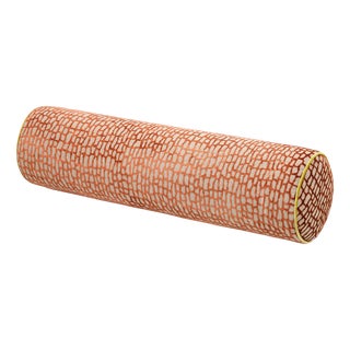 Large Handmade Velvet Bolster Cushion from Pierre Frey For Sale