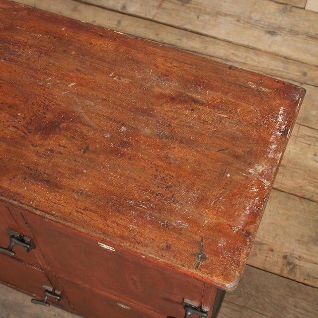 Vintage Bank of School Gym Wooden Storage Locker Sideboard, 1950s For Sale - Image 10 of 14