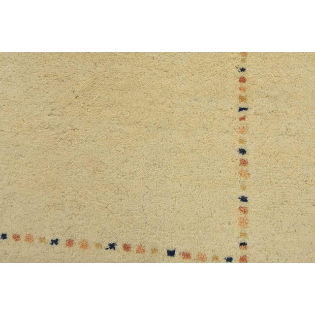 Gabbeh Rug 5’4” X 7’10” Ivory Wool Contemporary Hand-Knotted Area Carpet For Sale - Image 4 of 13