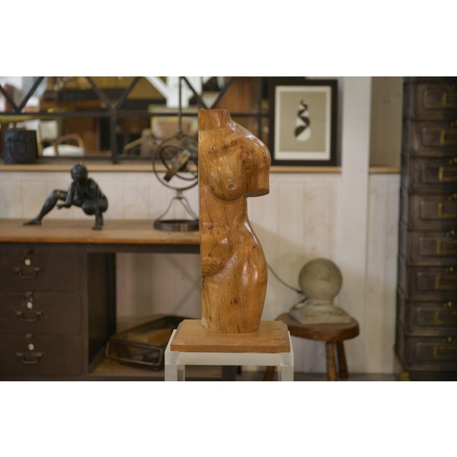 Oak Nude Sculpture, 1960s For Sale - Image 3 of 8