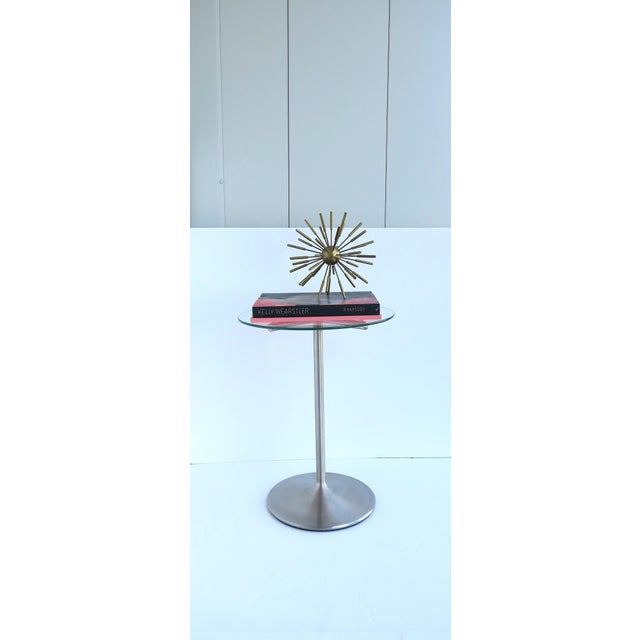 Metal Metal Glass Side Drinks Table, Modern Minimalist, Circa Late 20th Century For Sale - Image 7 of 10