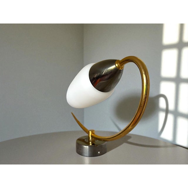 Metal Vintage White Opaline Glass Wall Sconce, 1990s For Sale - Image 7 of 12