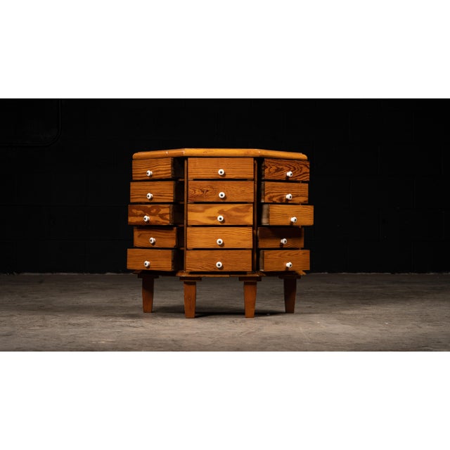 Early 20th Century Wooden Parts Cabinet For Sale - Image 4 of 7