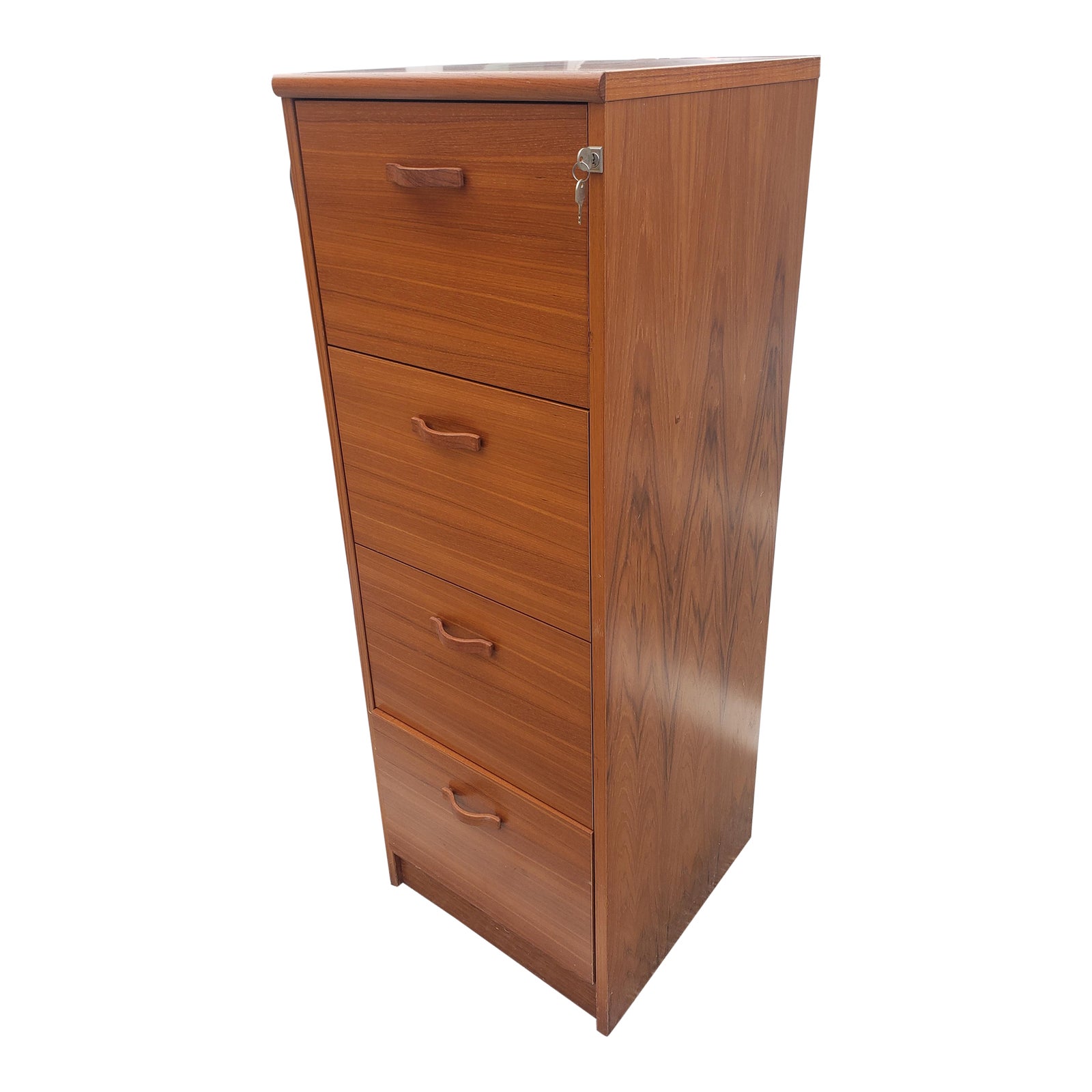 Teak Four Drawer Vertical Locking Filing Chairish