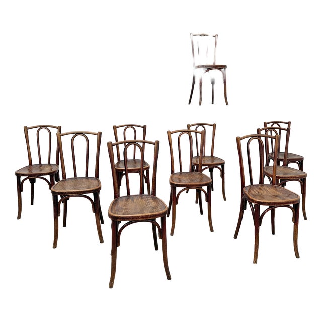 Bistro Chairs from Fischel, 1930s, Set of 10 For Sale