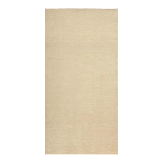 Rug & Kilim’s Contemporary Textural Solid Rug in Beige -9x18 For Sale