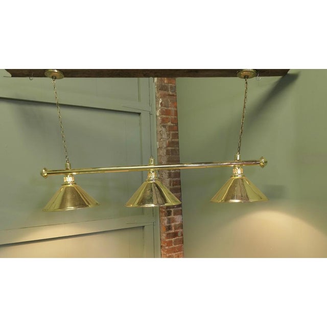 1960s Large Vintage Brass Triple Dining Table Light, 1960 For Sale - Image 5 of 8
