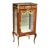 Louis XV Marquetry Bedside Cabinet With Glass Door, Marble Top & Gold Accents For Sale