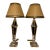 Vintage Italian Mirrored Obelisk Table Lamps, Giltwood, 1940s-50s - a Pair For Sale