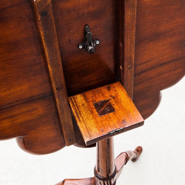 Maitland - Smith Early 20th Century Isle of Man Solid Mahogany Tilt-Top Tripod Supper Table For Sale - Image 4 of 12