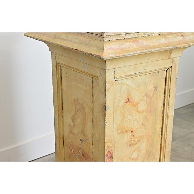 Late 19th Century French 19th Century Faux Marble Painted Pedestal For Sale - Image 5 of 15