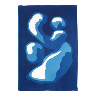 2026, Handamde MOnotype Cyanotype in Blue Tones, Balance Is Possible, Abstract Geometric For Sale