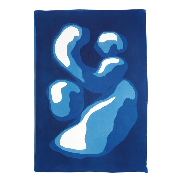 2026, Handamde MOnotype Cyanotype in Blue Tones, Balance Is Possible, Abstract Geometric For Sale