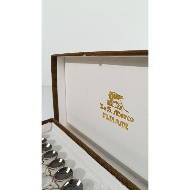 Vintage Hollywood Regency Silver Plate and Faux Bamboo Teaspoons, 1970s, Set of 12 For Sale - Image 4 of 16