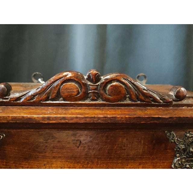 Brown 19th Century French Renaissance Revival Heraldic Knight Cabinet / Comtoise Clock Case For Sale - Image 8 of 13