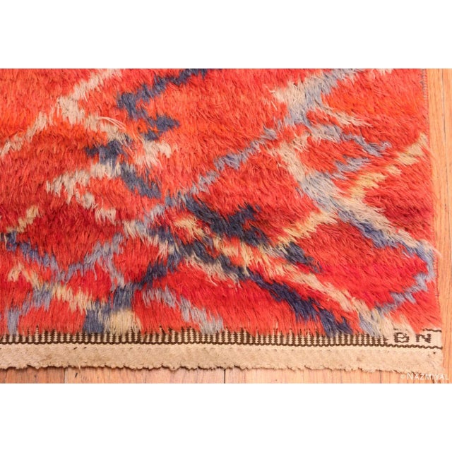 Mid 20th Century Nazmiyal Collection Vintage Scandinavian Rug by Barbro Nilsson for Marta Maas For Sale - Image 5 of 5