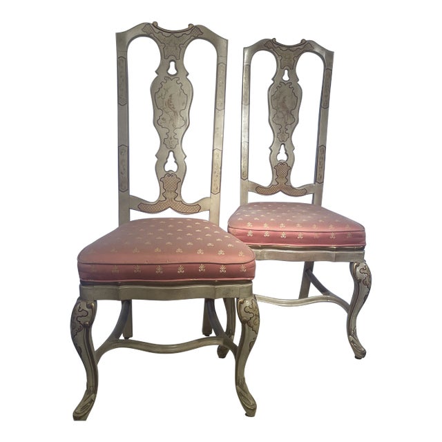 Mid 20th Century Pair of French Style Painted Chairs For Sale