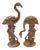 Rare Mid 20th Century Speckled Gold Ceramic Pink Flamingo Statue by McCulloch, Pair For Sale