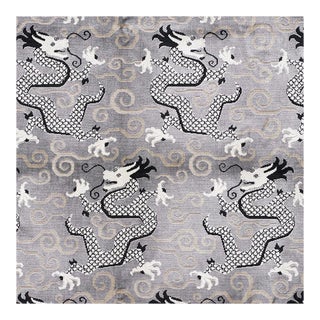 Schumacher Bixi Velvet Fabric in Silver For Sale