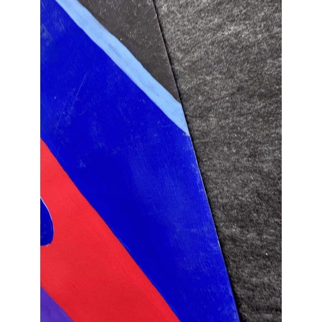 Blue Eikemeyer Dagobert, Abstract Modernist Garish, 1960, Oil on Canvas For Sale - Image 8 of 13