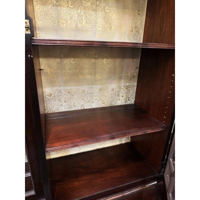 Mid 20th Century Baker Mahogany English Georgian Style Breakfront China Cabinet For Sale In Boston - Image 6 of 12