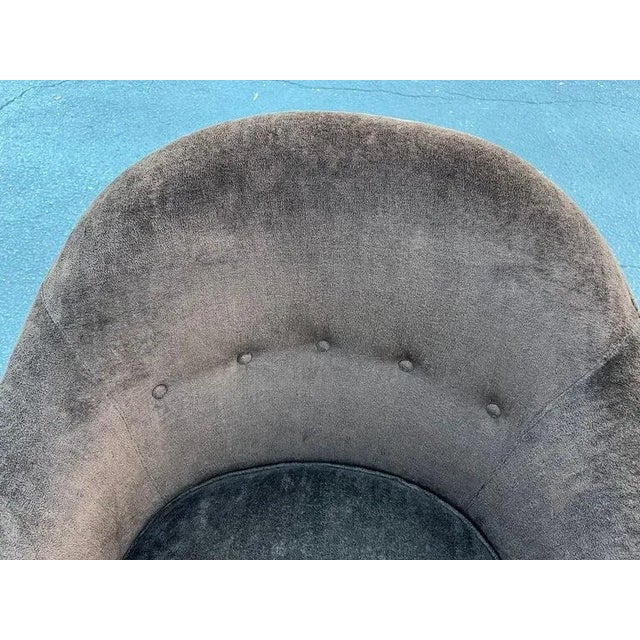 Pair of Custom High End Brown Swivel Club Chairs For Sale - Image 11 of 13