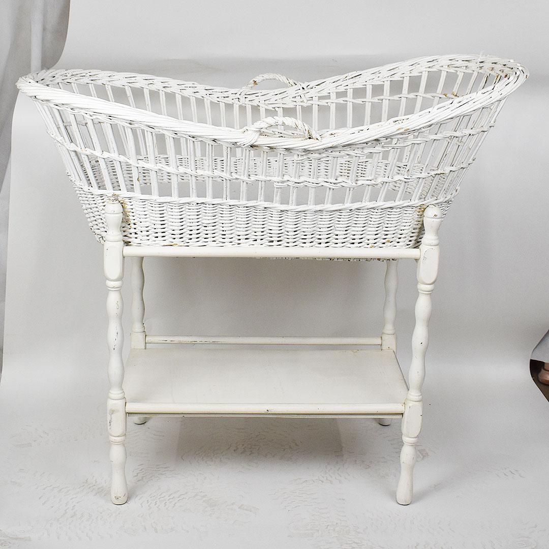 rattan baby crib