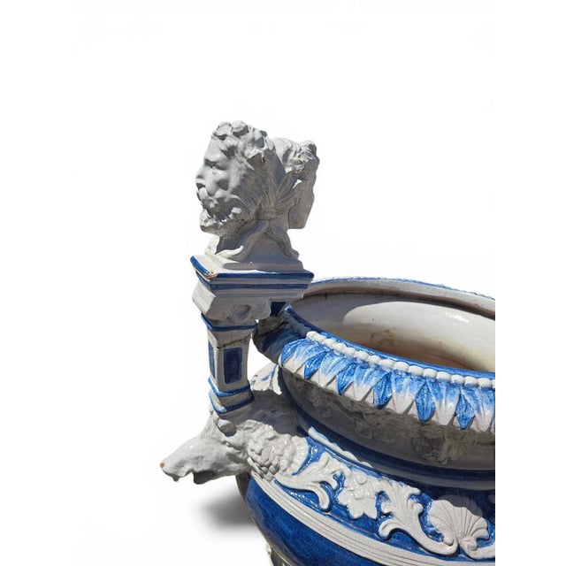 Hand-Painted Italian Garden Urns, 1950s, Set of 2 For Sale - Image 6 of 12