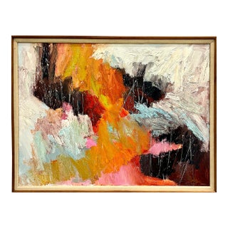 Mid 20th Century Abstract Action Painting in Vibrant Colors For Sale