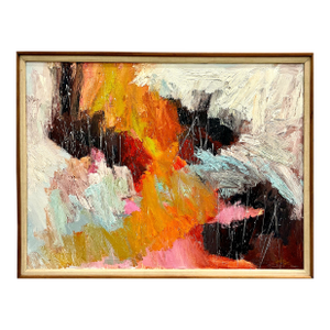 Mid 20th Century Abstract Action Painting in Vibrant Colors