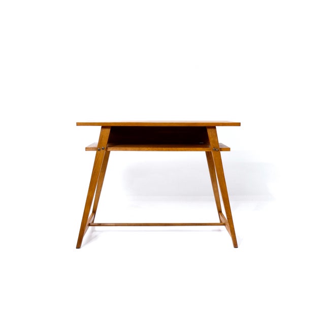 Vintage French Console Table in Oak, 1950s For Sale - Image 4 of 18
