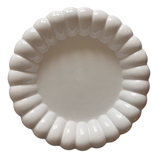 Large Art Deco White Ceramic Tray, 1960s For Sale