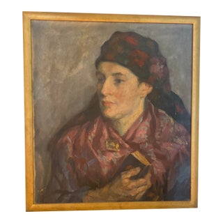 Museum Quality Vintage Portrait Painting Taras Shevchenko For Sale