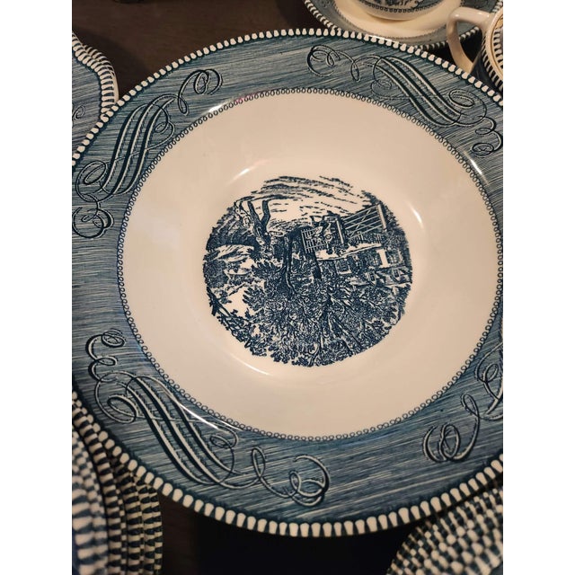 Vintage Royal China Currier & Ives Blue Dinnerware & Glassware Set - 67 Pieces For Sale - Image 11 of 11