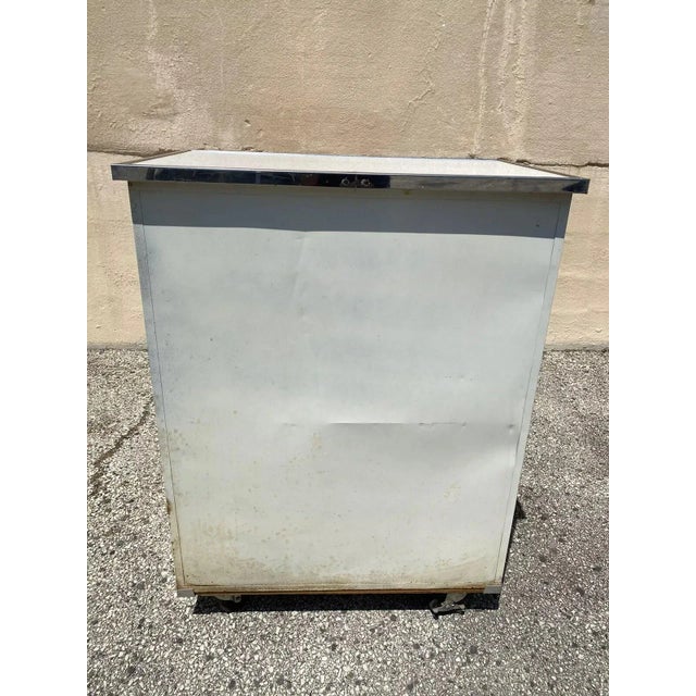 Late 20th Century Vintage Art Deco Style White Steel Metal Kitchen